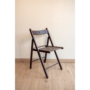 Chaise pliante lattée marron
