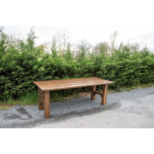 Table bois massif - L220cm x l100cm x H78cm Teinte foncée
