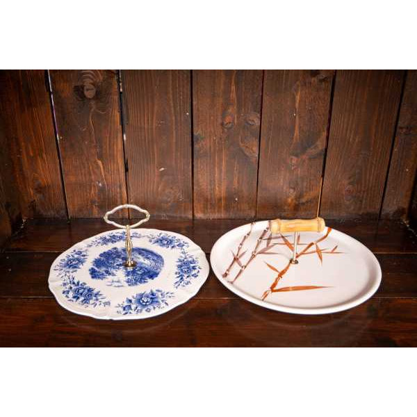 Plateau à fromages vintage céramique forme buche Vallauris
