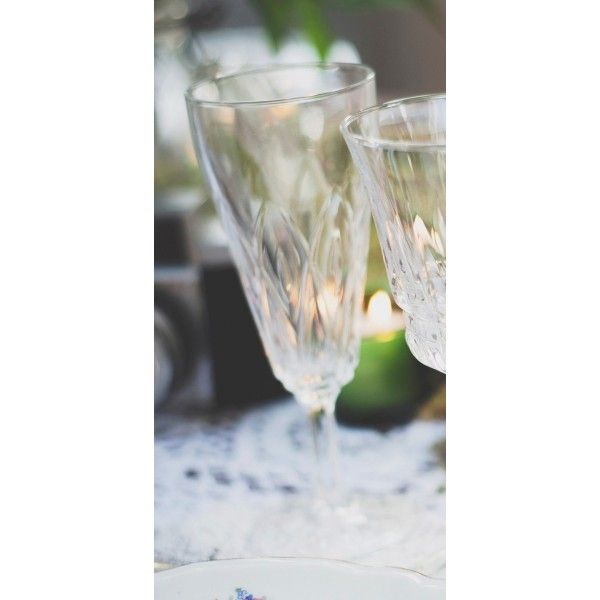 Flûte à Champagne Bohème Peinte à La Main – Ancienne – En L'État