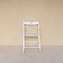 Chaise pliante lattée blanche