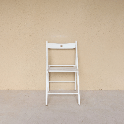 Chaise pliante lattée blanche