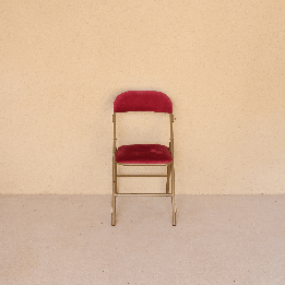 Chaise pliante velours rouge