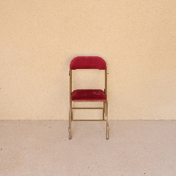 Chaise pliante velours rouge