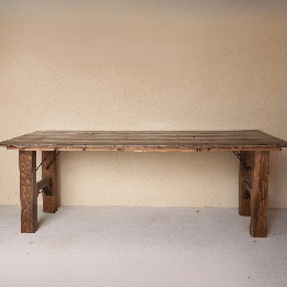Location table en bois massif foncé 220 cm | August Events