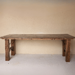 Location table en bois massif foncé 220 cm | August Events