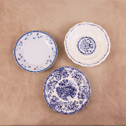 Assiette plate Vintage bleue