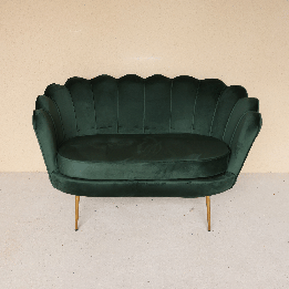 Banquette Coquillage velours vert