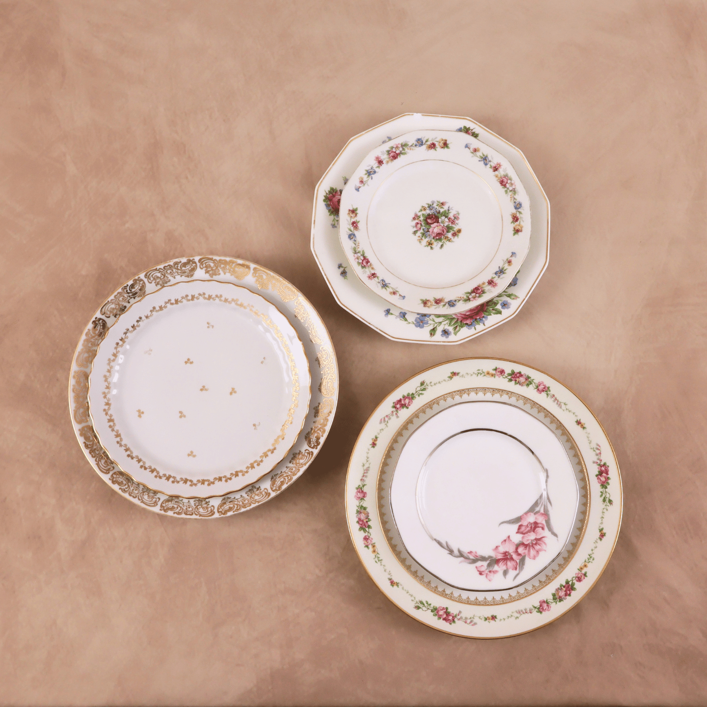 Assiette à dessert Vintage fleurie