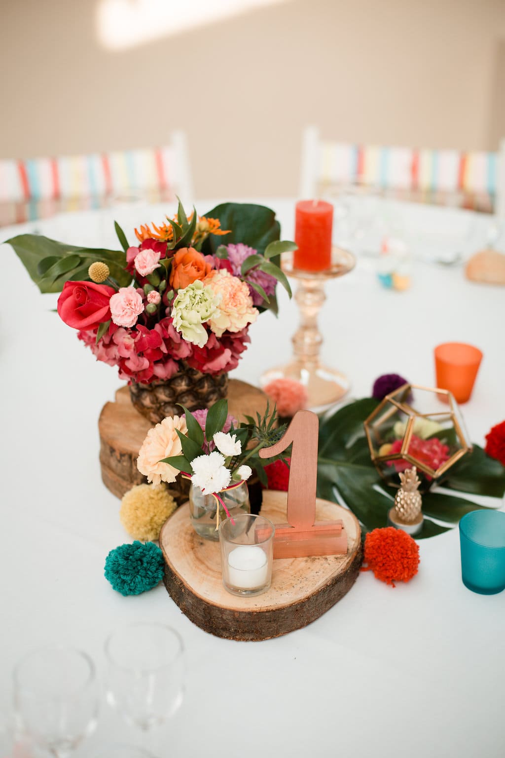 Centre de table coloré